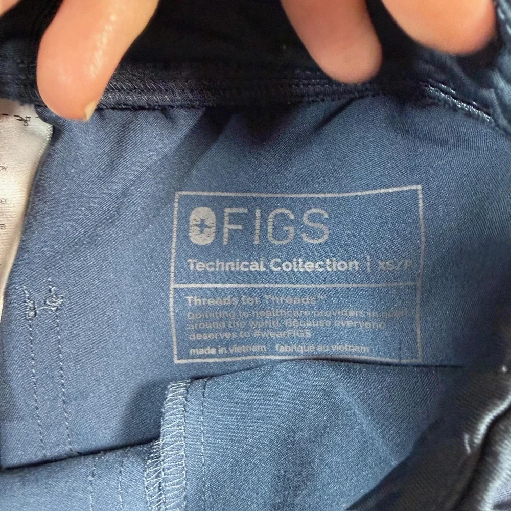 FIGS Zamora Jogger Scrub Pants Womens XS Blue Cargo Stretch Medical
